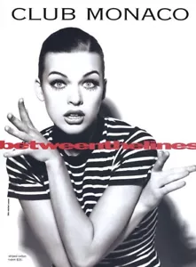 Club Monaco 1992 Michel Comte Milla Jovovich anuncio de revista de 1 página - Imagen 1 de 1