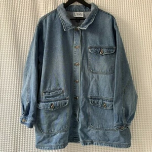 Vtg denim chore coat workwear jacket women's 3X unisex styling - Bild 1 von 3