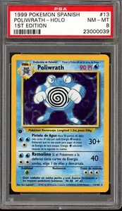 1999 Pokemon Spanish 1st Edition Base Set Poliwrath Holo #13 PSA 8 Nm-Mt - Picture 1 of 3
