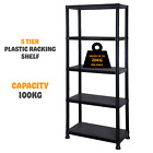 3/4/5 Tier Plastic Shelving Storage Racking Shelves Garage Shed Home Warehouse