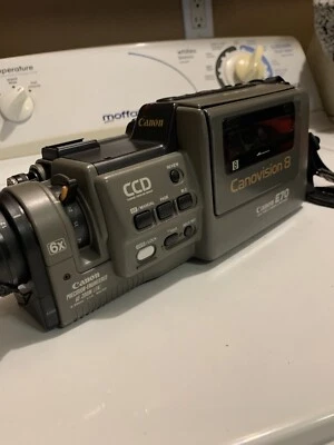 VINTAGE CANON E70 8MM VIDEO CAMCORDER CANOVISION 8 6X For Parts Only - Image 1 of 4