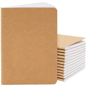 12-Pack Kraft Paper Notebooks A6 Size 4x6 In Writing Journal with 80 Lined Pa... - Picture 1 of 7