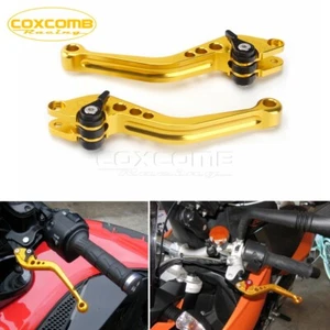 2X CNC Aluminum Gold Clutch Brake Levers For Suzuki GSXR 750/600/1000 BMW Honda - Picture 1 of 9