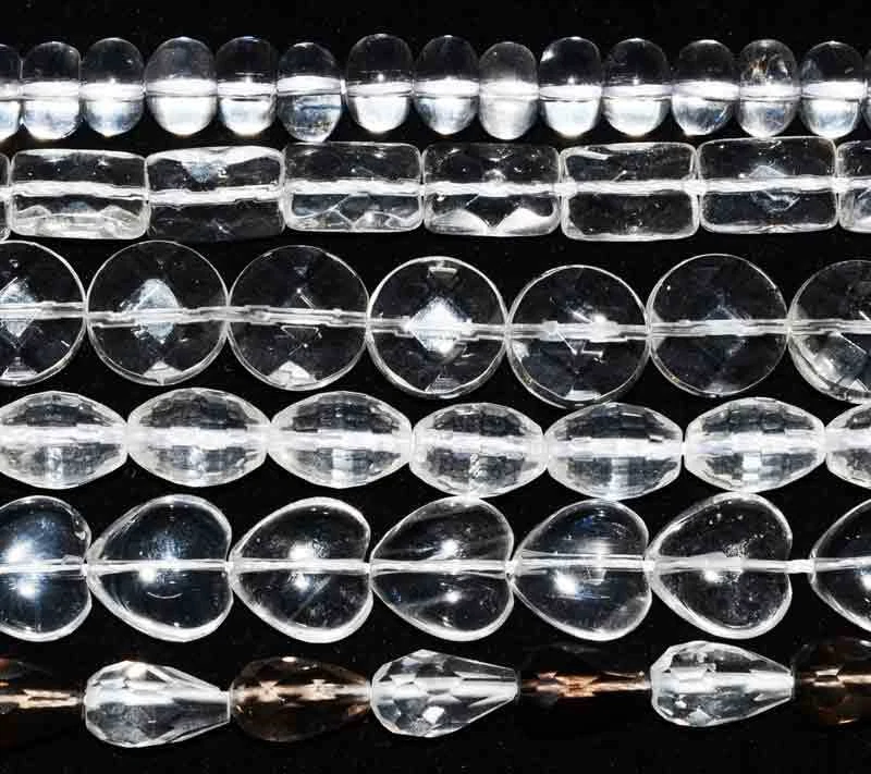 Moneda Corazón Olivario Pera Rectángulo Natural Incoloro Cristal de Roca Piedras Preciosas Cuentas Foto 1 de 1