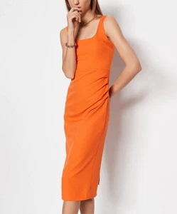 Trendyol Orange Sleeveless Square Neck Bodycon Dress 8 - Picture 1 of 8