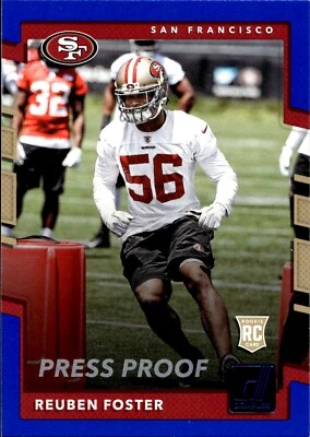 2017 Donruss #382 Reuben Foster Press Proof Blue Near mint or better - Image 1 of 2