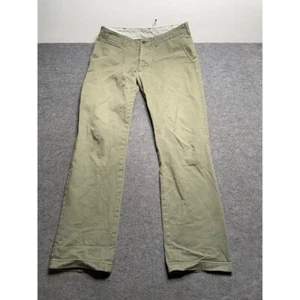 Buck Mason Maverick Slim Officer Pants 9oz Slub Twill Green Casual Size 33 - Picture 1 of 15