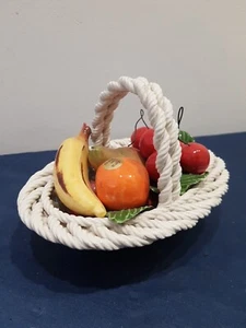 Cestino Cesto In Ceramica Con Frutta Centrotavola Made In Italy Vintage - Imagen 1 de 14