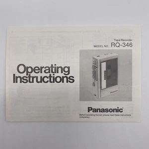 Vintage Panasonic RQ-346 Cassette Recorder Operating Instruction Manual - Picture 1 of 4