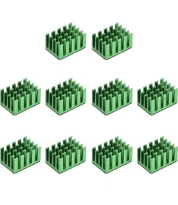 11x20x14mm Green Aluminum Heatsink Self Adhesive Pad Cooler for 3d printers.10pk - Picture 1 of 5