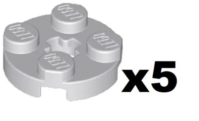 LEGO Claro Gris Azulado Placa Redonda 2 x 2 Eje Agujero x5 Nueva Parte 4032 LG22 Foto 1 de 2