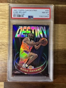 1997-98 Topps Chrome Kobe Bryant Destiny Refractor #D5 Lakers PSA 8 JUST GRADED! - Picture 1 of 2