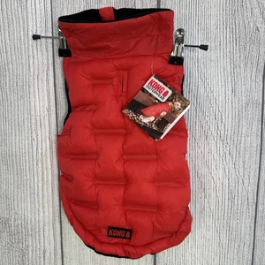 Kong Dog Coat SMALL Red Parachute Puffer Jacket Insulated Water Resistant Fleece - Picture 1 of 11