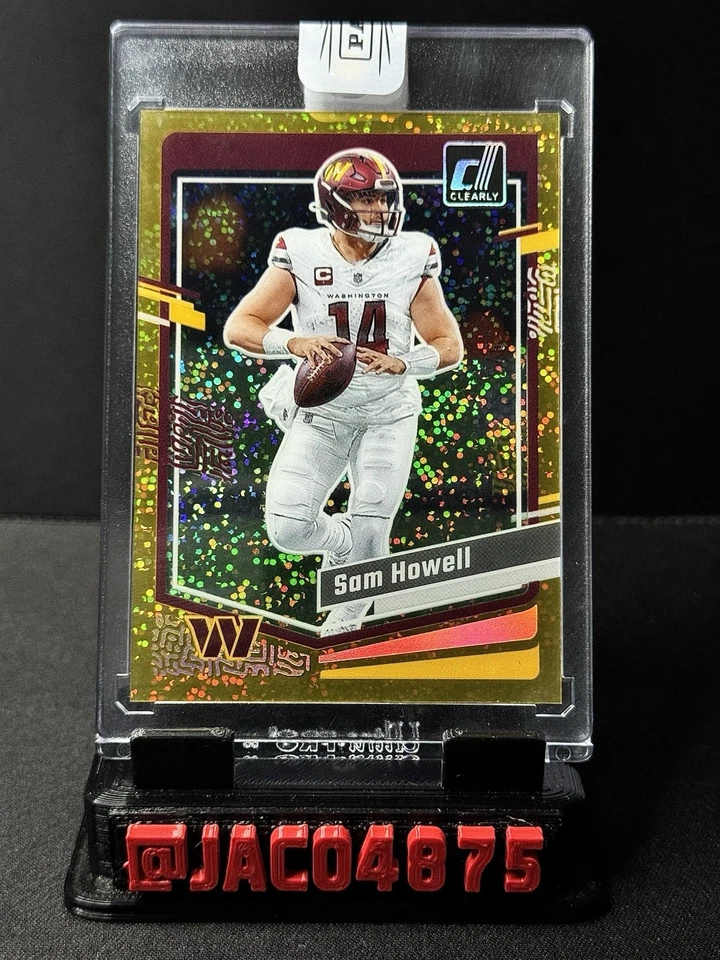2023 Clearly Donruss #50 Sam Howell Gold Holo 2/5 Commanders *Sealed from Panini - Image 1 of 3