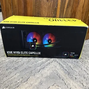 Corsair iCUE H115i Elite Capellix Black USB 280mm RGB Liquid CPU Cooler (New) - Afbeelding 1 van 12