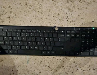 Arteck HW192 Wireless Keyboard with Dongle Black/Stainless Steel Low Profile - Image 1 of 4