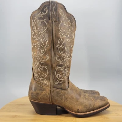 Botas para mujer Twisted X Western punta R 12"" talla 6,5 B bombardero marrón WWT0025 Foto 1 de 4