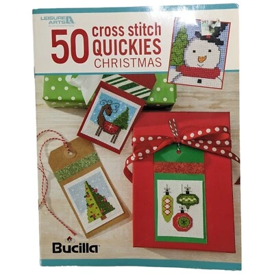 Cross Stitch Pattern Book 50 QUICKIES Christmas Bucilla Nativity Angels Penguin - Image 1 of 4
