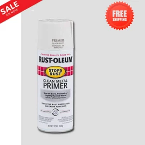 Rust-Oleum 7780830 Stops Rust Spray Paint, 12 Ounce, Flat White Clean Metal Prim - Picture 1 of 24