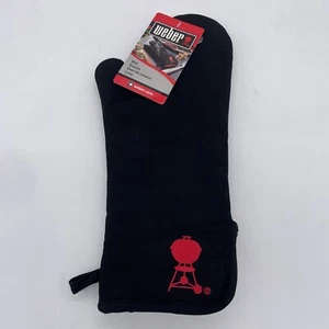 Weber BBQ Grill Mitt Glove Black & Red 15" NEW WITH TAGS Sleek & nice - Picture 1 of 1