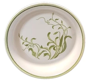 Franciscan Earthenware Poppy Serving Bowl White with Green Leaves & Green Rim - Picture 1 of 9