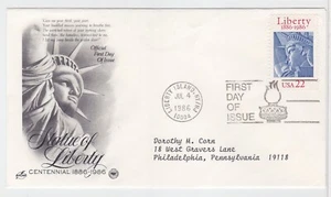 TurtlesTradingPost- Statue of Liberty 1986 #2224- FDC Artcraft Variety Cachet - Picture 1 of 1
