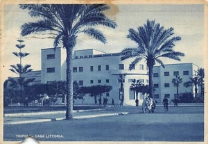 B3353) LIBIA TRIPOLI CASA LITTORIO ANIMATA BICICLETTA VIAGGIATA - Imagen 1 de 2