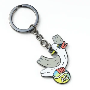 333801 AUSTRALIAN OPEN 2025 AO SEAGULL METAL KEYRING KEY RING CHAIN - Picture 1 of 2