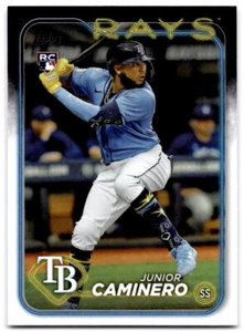 Junior Caminero 2024 Topps #628 RC Tampa Bay Rays Rookie - Foto 1 di 2