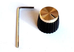 Black Replacement AMP Knob Gold Cap 1/4'' for Marshall JCM JVM JMP DSL VS MG - Picture 1 of 12