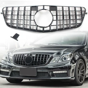 FOR MERCEDES BENZ E-CLASS W212 2009-13 FRONT GRILLE BLACK PANAMERICANA GT STYLE - Picture 1 of 12