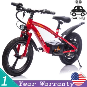 16" Wheels Kids Bike Ages 5-12 24V Kids Ride On Electric Bicycle 300W 12.43MPH - Picture 1 of 22