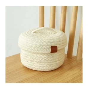 Small Storage Basket-Natural Cotton Rope Woven Baskets for Organizing Cute Ba... - Picture 1 of 7