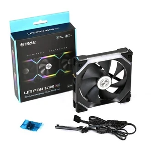 Lian Li UNI Fan SL120 RGB 120mm Single Pack Black - Daisy-Chain ARGB Fan - Bild 1 von 3