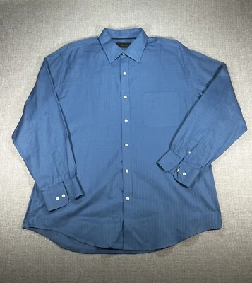Tasso Elba Shirt Adult Extra Large Blue Button Up Long Sleeve Collar Pocket Men - Image 1 of 4
