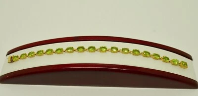 14k Yellow Gold Peridot Tennis Bracelet   7.25 " GOLD-2871 - Image 1 of 4