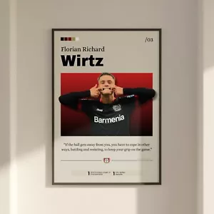 Florian Wirtz Poster, Bayer Leverkusen Fangeschenk, Fußballdruck, Wirtz Druck - Bild 1 von 10