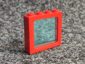 Lego 1 x 4033 Fenster rot mit Scheibe 3855 trans-hellblau - Set 6399 3407 3426 - Bild 1 von 1