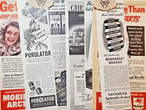 Auto Petro Chem Mfg Ads Vintage 1939 Ephemera Junk Journal Scrapbook Framing Art - Picture 1 of 14