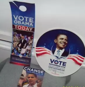 Barack Obama 2008 Campaign Lot Window Cling & 3 Change Broschüren NEU + Bonus - Bild 1 von 4