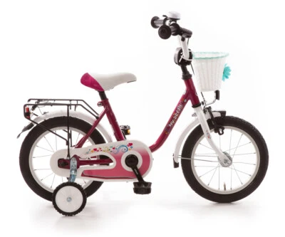 14 Zoll Kinderfahrrad Fahrrad My Dream Mädchen Bike purpur mit Körbchen - Bild 1 von 4