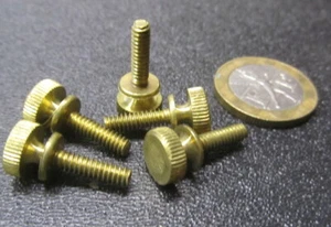 Vite a Pollice in Ottone a Spalla Svasata, Dia 3/8", Lunghezza 6-32 x 1/2", 25 Pezzi - Foto 1 di 11