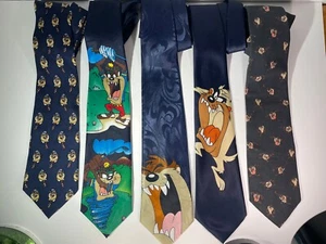 Vintage 90er Jahre Y2k TAZ Looney Tunes Warner Tasmanischer Teufel Neuheit Krawatten Menge 5 - Bild 1 von 24