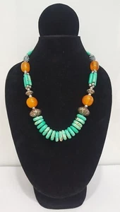 Totalmente Nuevo Glamoroso Hecho a Mano Boho Chic Turquesa Tribal Cuentas Collar - Imagen 1 de 1