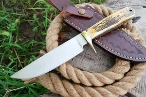 STAG ANTLER D2 PERSONALIZZATO FATTO A MANO CAMPEGGIO CACCIA PUGNALE TACTICALBOWIE COPERCHIO COLTELLO - Foto 1 di 5