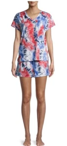 Secret Treasures Women’s Pajama Set Shirt Shorts Tie Dye Size Small 4-6 NWT - Picture 1 of 3
