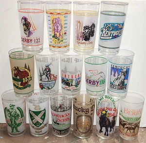 Vtg Kentucky Derby Churchill Downs Frosted Glasses 60s 70s 80s 90s 00s - Choose - Picture 1 of 46