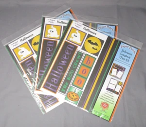 Halloween Scrapbook Pages The Paper Patch lot of 3 12x12 Ghosts Bats Cute - Picture 1 of 6