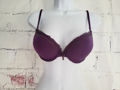 Sujetador push-up Jessica Simpson talla 34B púrpura con aros correa dividida ajustable Foto 1 de 4