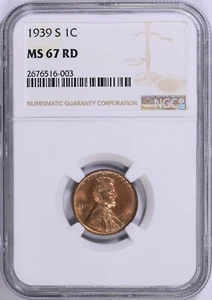 1939 S Lincoln Cent NGC MS67 RED - Picture 1 of 4